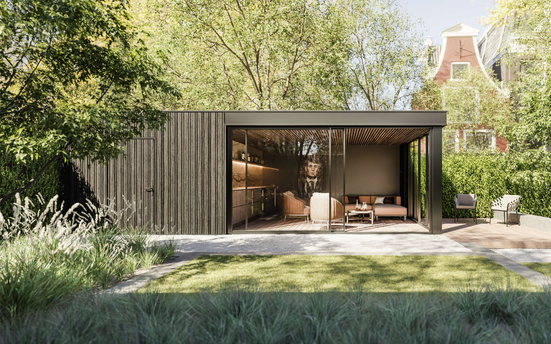 Model Luvinate luxe tuinhuis in minimalistische stijl